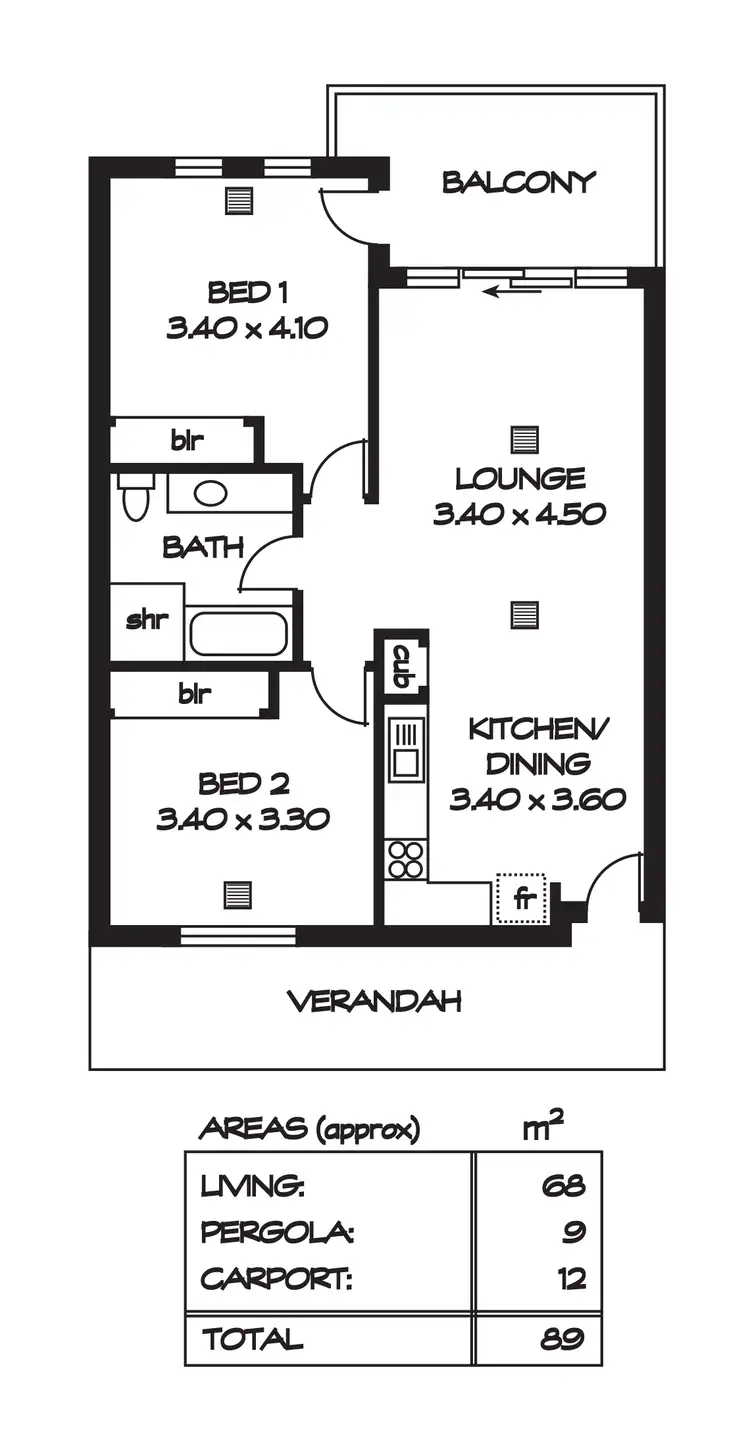 Floorplan of Homely apartment listing, 2/337 Churchill Road, Kilburn SA 5084