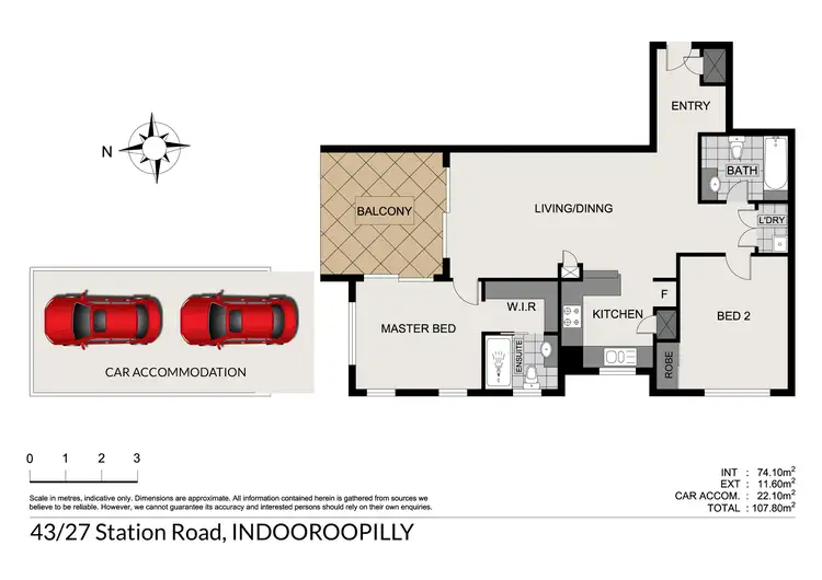 Floorplan of Homely apartment listing, 43/27 Station Road, Indooroopilly QLD 4068