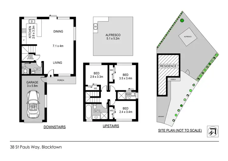 Floorplan of Homely townhouse listing, 38 St Pauls Way, Blacktown NSW 2148