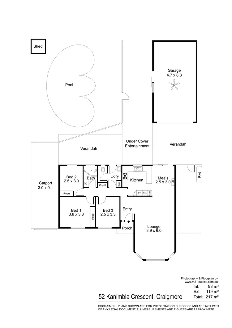 Floorplan of Homely house listing, 52 Kanimbla Crescent, Craigmore SA 5114
