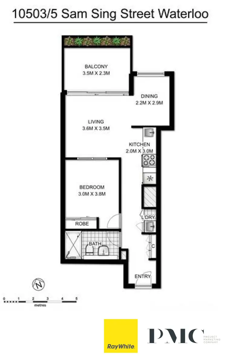 Floorplan of Homely apartment listing, 10503/5 Sam Sing Street, Waterloo NSW 2017