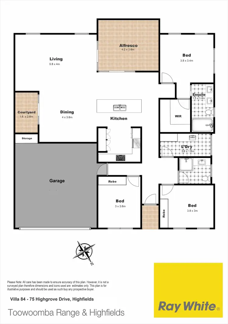 Floorplan of Homely villa listing, 84/75 Highgrove Drive, Highfields QLD 4352