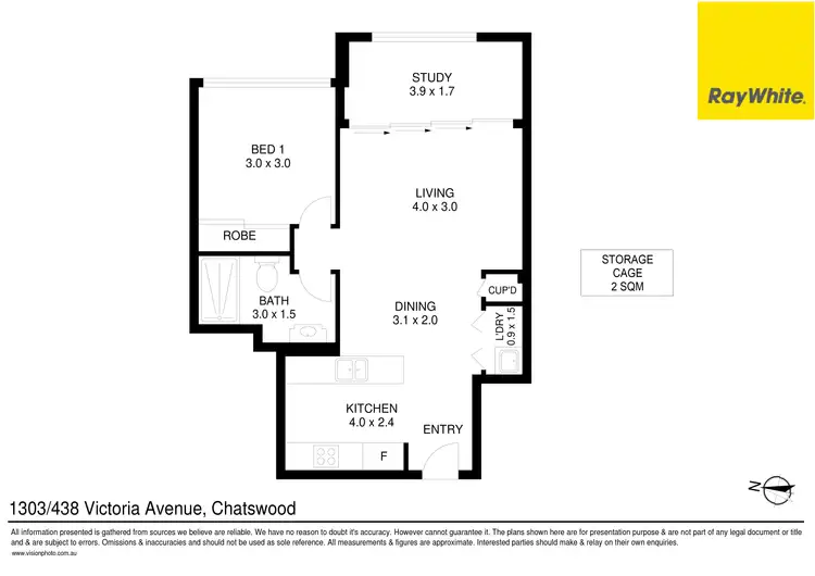 Floorplan of Homely unit listing, 1303/438 Victoria Avenue, Chatswood NSW 2067