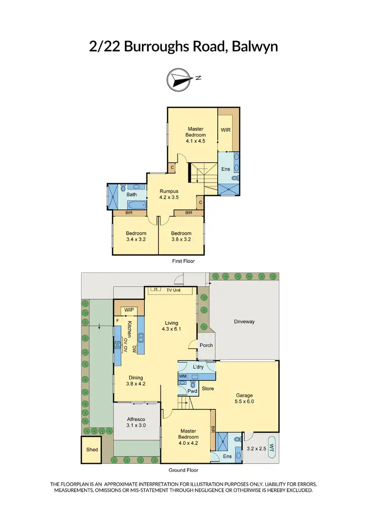 Floorplan of Homely townhouse listing, 22 Burroughs Road, Balwyn VIC 3103
