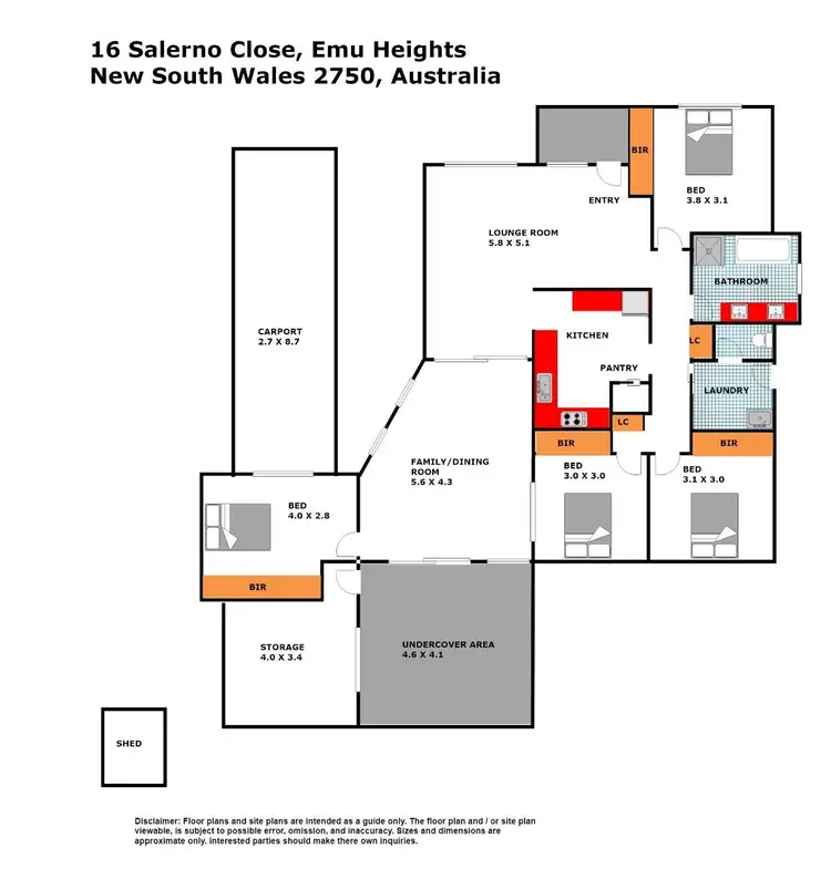 Floorplan of Homely house listing, 16 Salerno Close, Emu Heights NSW 2750