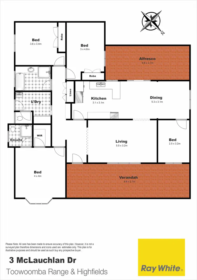 Floorplan of Homely house listing, 3 McLachlan Drive, Highfields QLD 4352