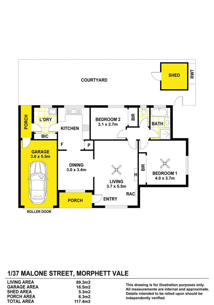 Floorplan of Homely house listing, 1/37 Malone Street, Morphett Vale SA 5162