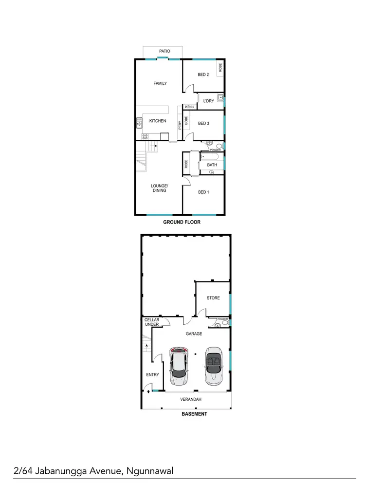 Floorplan of Homely townhouse listing, 2/64 Jabanungga Avenue, Ngunnawal ACT 2913