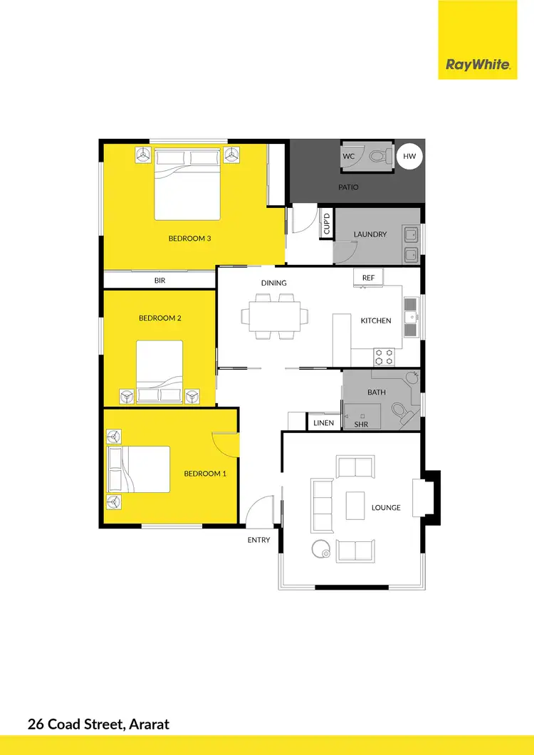 Floorplan of Homely house listing, 26 Coad Street, Ararat VIC 3377