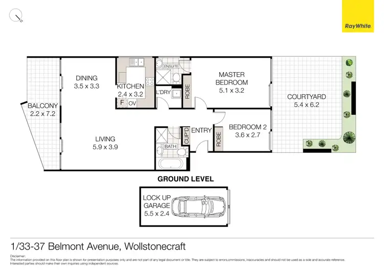 Floorplan of Homely unit listing, 1/33-37 Belmont Avenue, Wollstonecraft NSW 2065
