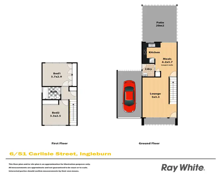 Floorplan of Homely townhouse listing, 6/51-53 Carlisle Street, Ingleburn NSW 2565