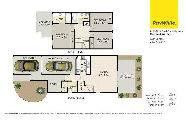 Floorplan of Homely townhouse listing, 2201/2214 Gold Coast Highway, Mermaid Waters QLD 4218