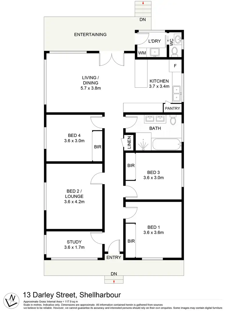 Floorplan of Homely townhouse listing, 13 Darley Street, Shellharbour NSW 2529