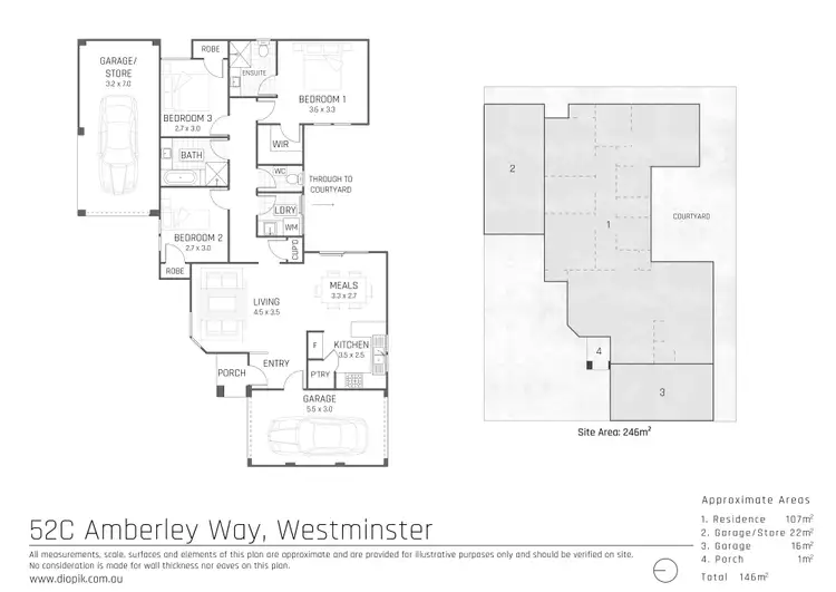 Floorplan of Homely villa listing, 52C Amberley Way, Westminster WA 6061