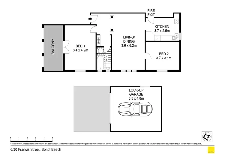 Floorplan of Homely apartment listing, 6/30 Francis Street, Bondi Beach NSW 2026