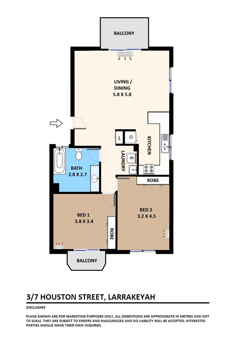 Floorplan of Homely unit listing, 3/7 Houston Street, Larrakeyah NT 820