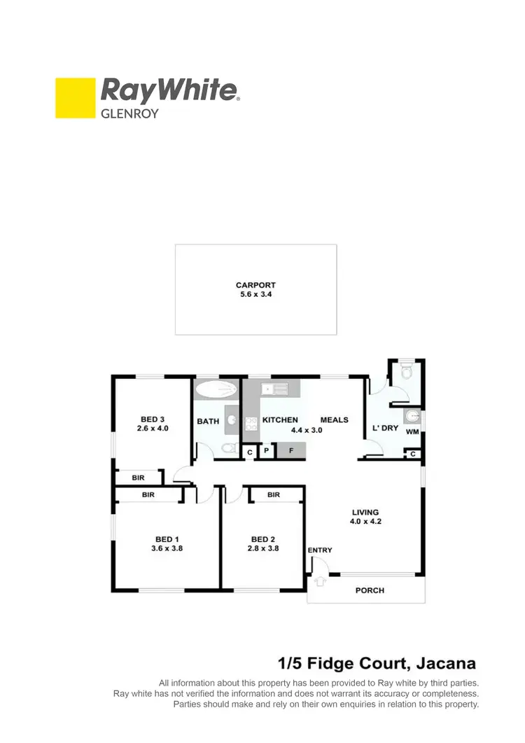 Floorplan of Homely house listing, 1/5 Fidge Court, Jacana VIC 3047