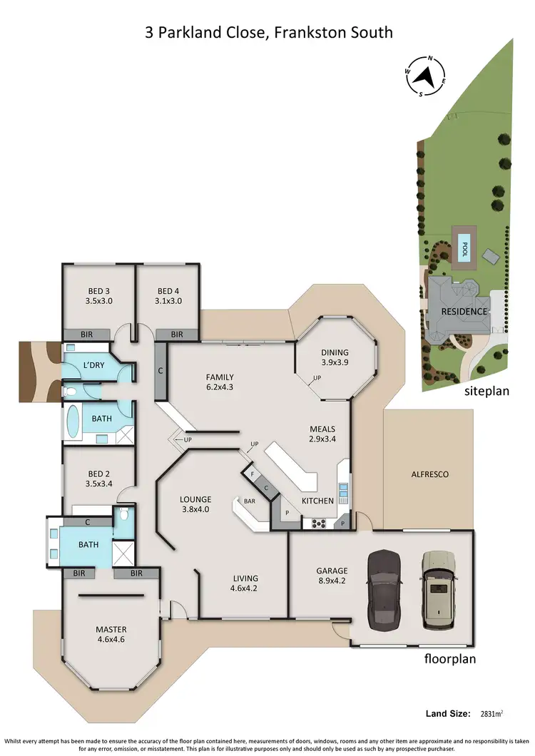 Floorplan of Homely house listing, 3 Parkland Close, Frankston South VIC 3199