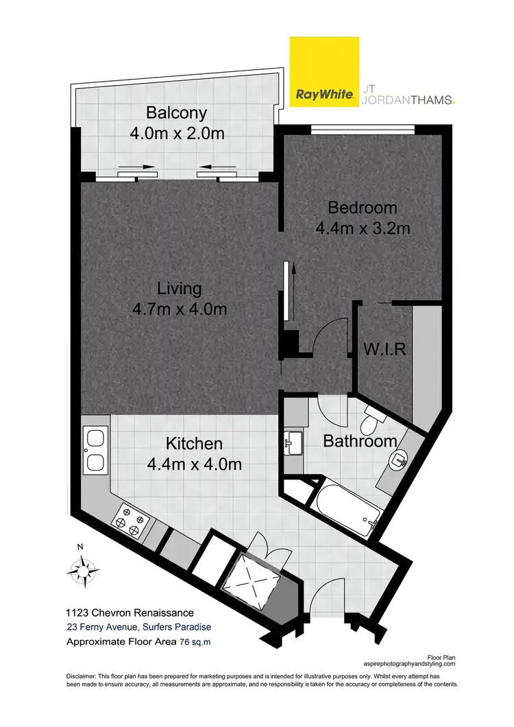 Floorplan of Homely apartment listing, 1123/23 Ferny Avenue, Surfers Paradise QLD 4217