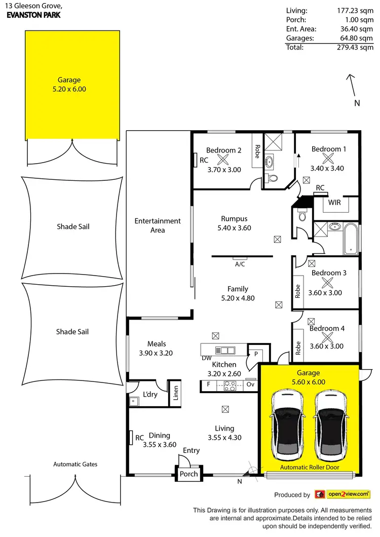 Floorplan of Homely house listing, 13 Gleeson Grove, Evanston Park SA 5116