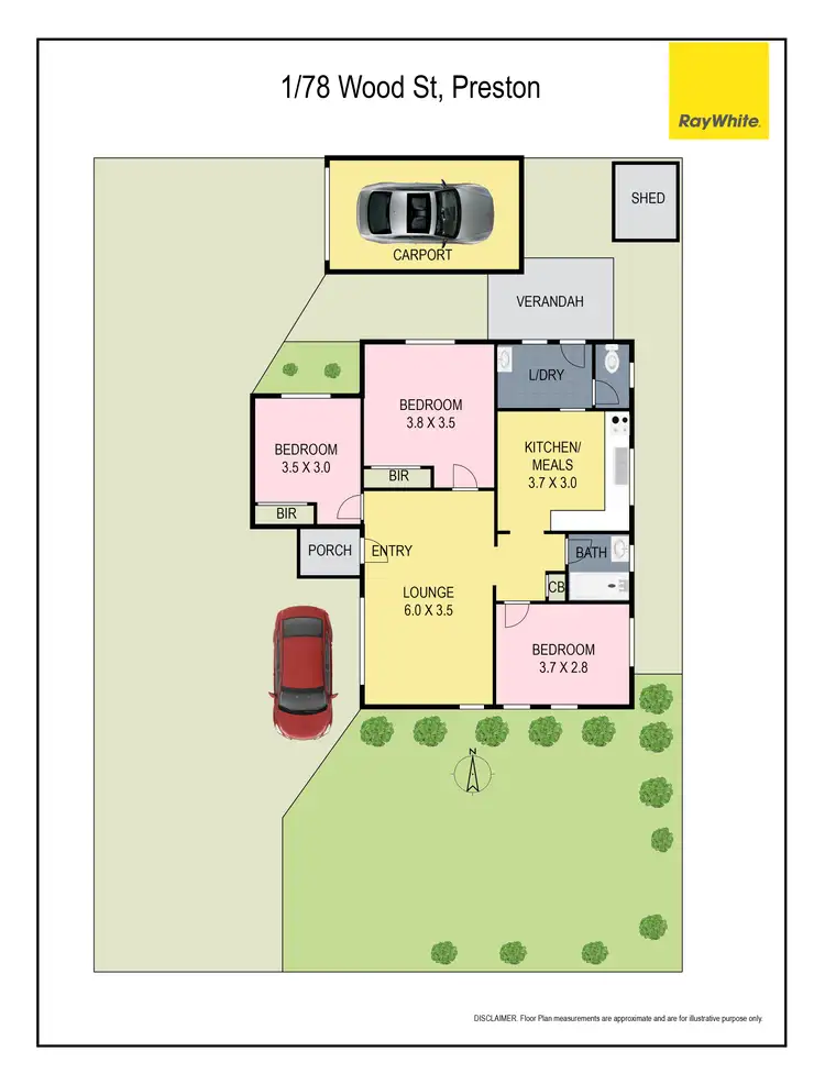 Floorplan of Homely unit listing, 1/78 Wood Street, Preston VIC 3072