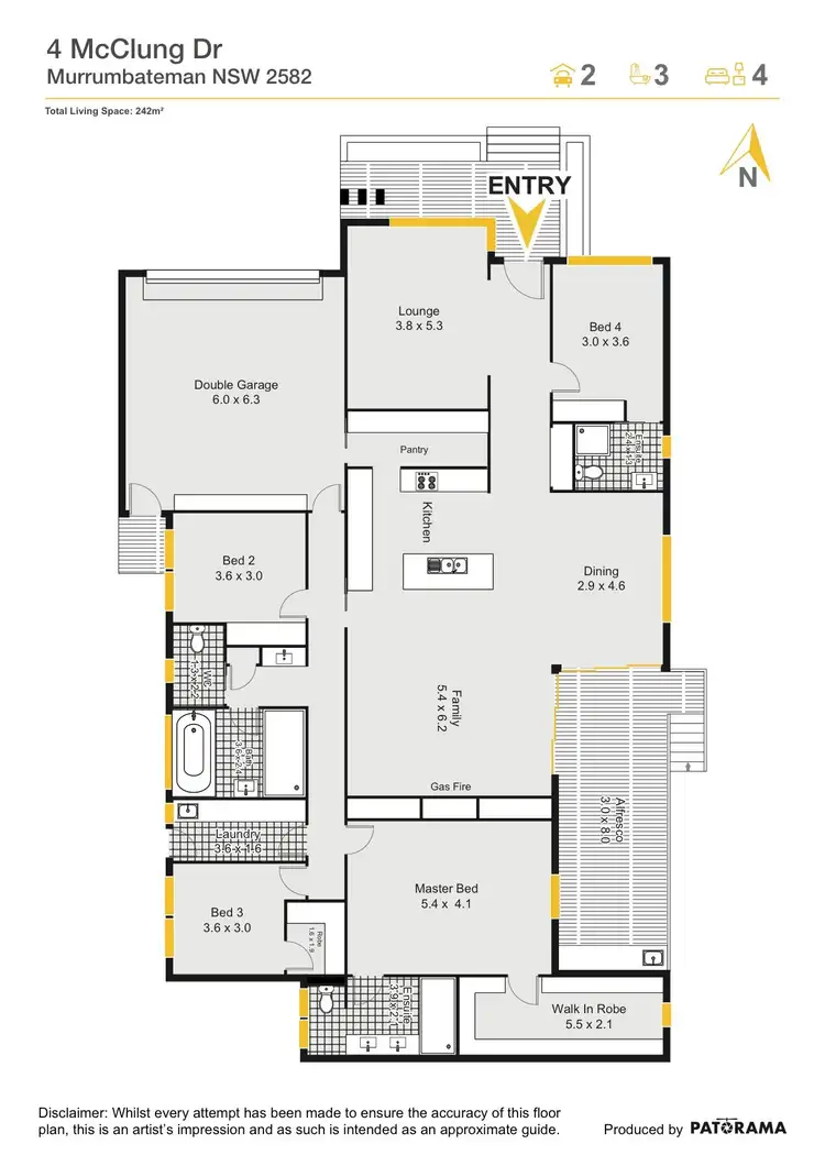 Floorplan of Homely house listing, 4 McClung Drive, Murrumbateman NSW 2582
