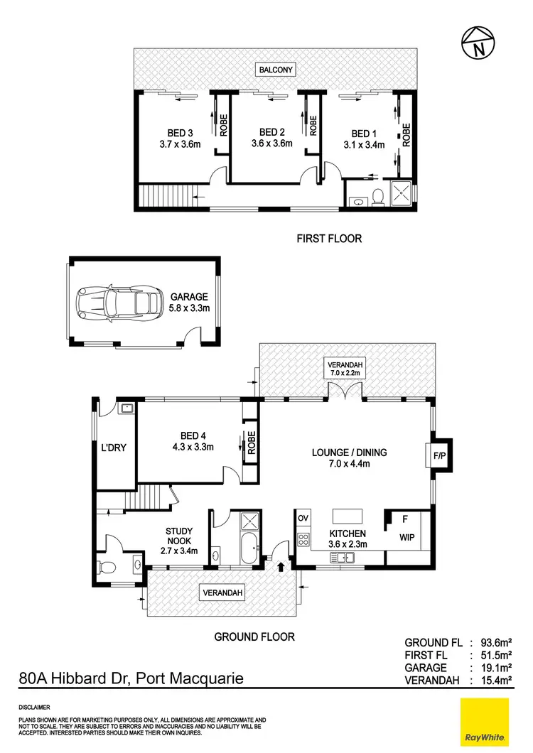 Floorplan of Homely house listing, 80A Hibbard Drive, Port Macquarie NSW 2444
