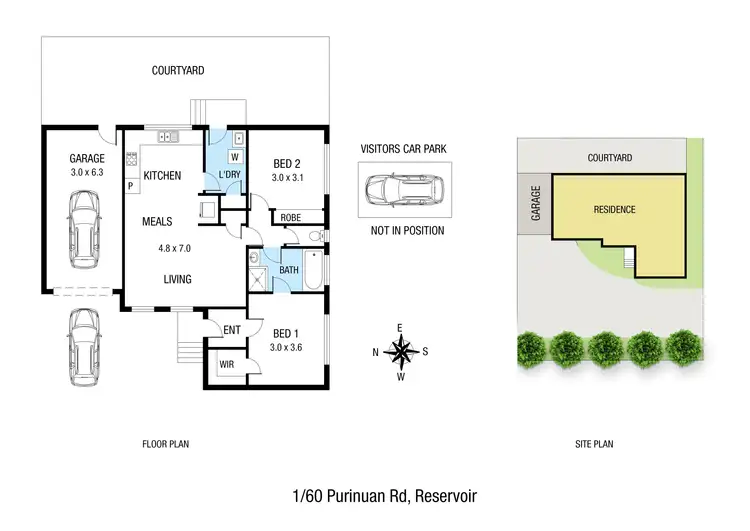 Floorplan of Homely unit listing, 1/60 Purinuan Road, Reservoir VIC 3073