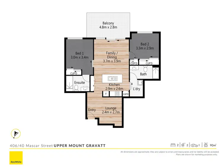 Floorplan of Homely apartment listing, 406/40 Mascar Street, Upper Mount Gravatt QLD 4122