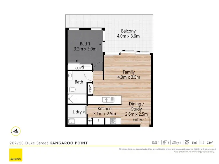 Floorplan of Homely apartment listing, 207/18 Duke Street, Kangaroo Point QLD 4169