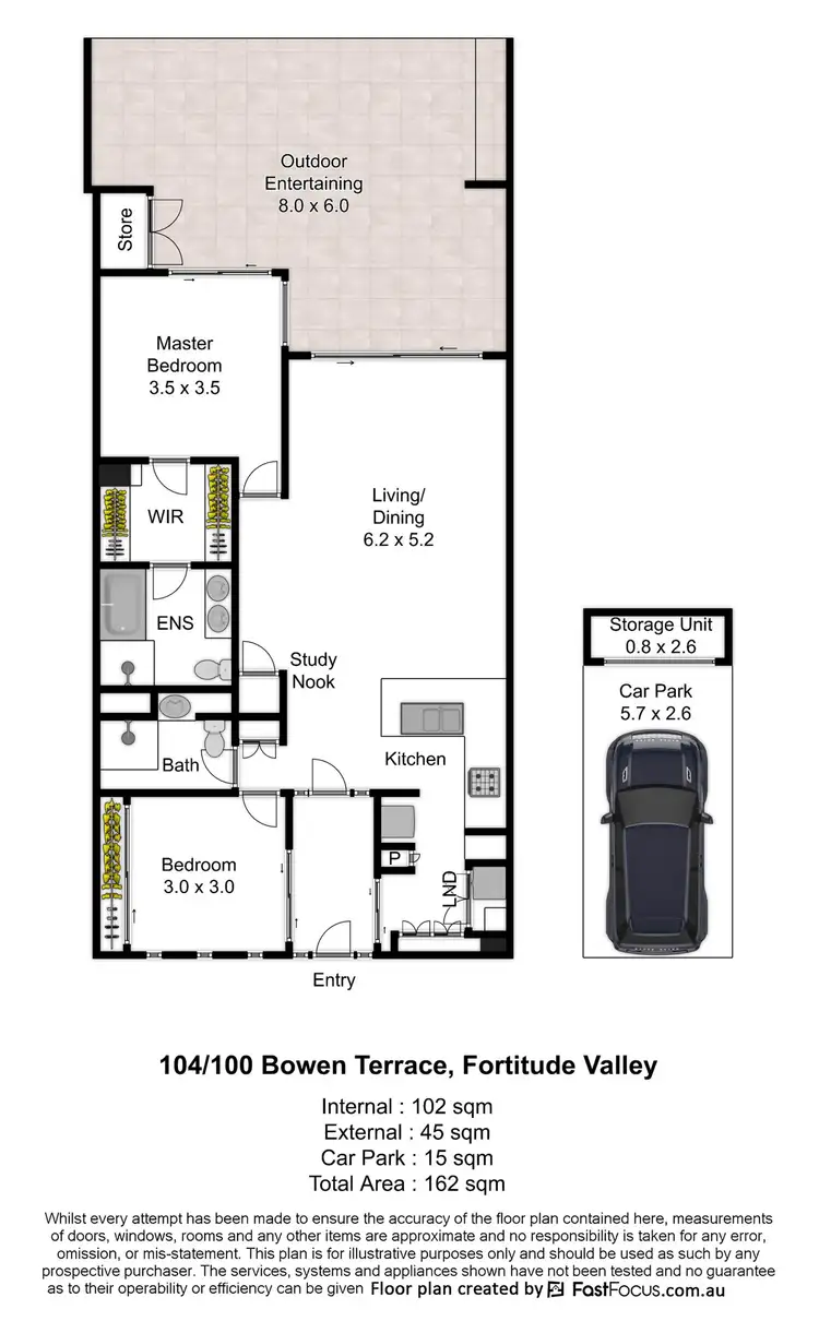 Floorplan of Homely apartment listing, 104/100 Bowen Terrace, Fortitude Valley QLD 4006