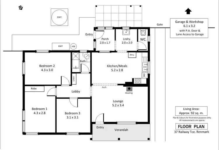 Floorplan of Homely house listing, 37 Railway Terrace, Renmark SA 5341