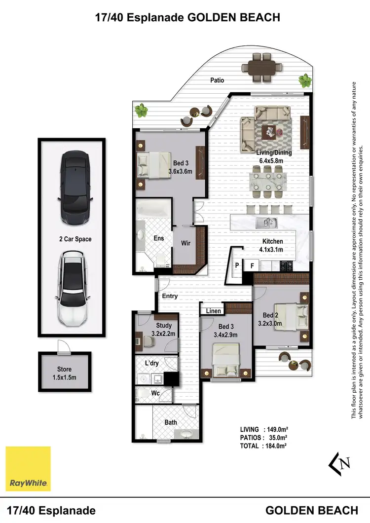 Floorplan of Homely unit listing, Unit 17/40 Esplanade, Golden Beach QLD 4551