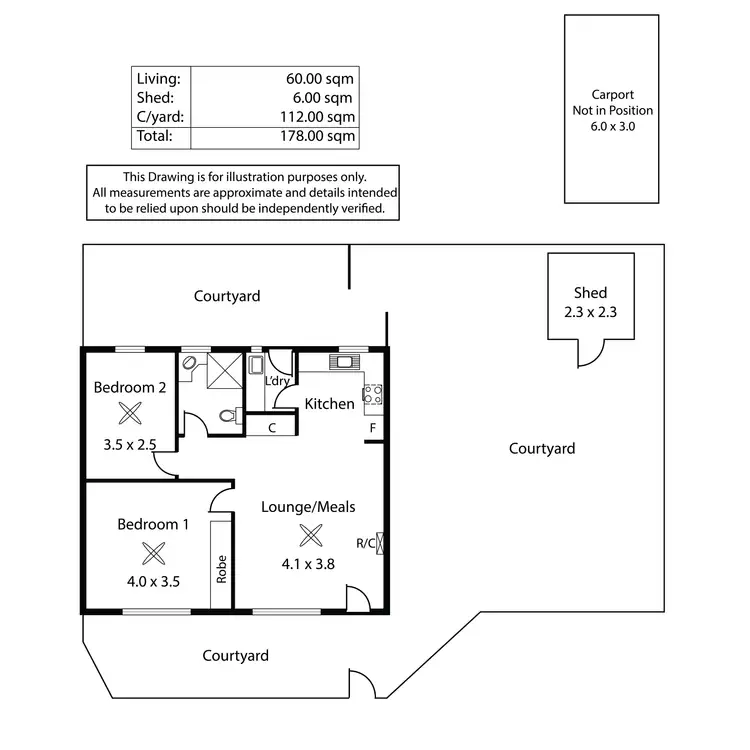 Floorplan of Homely house listing, 1/1 Halsey Road, Fulham SA 5024