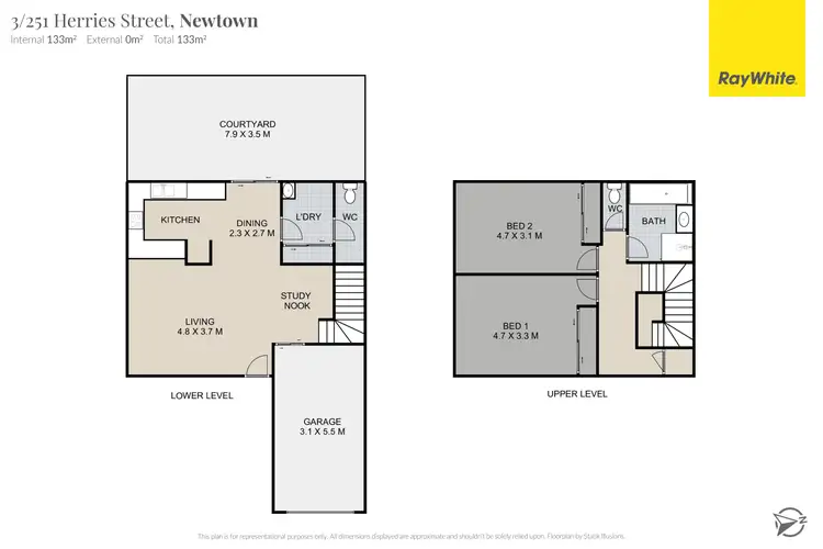 Floorplan of Homely unit listing, Unit 3/251 Herries Street, Newtown QLD 4350