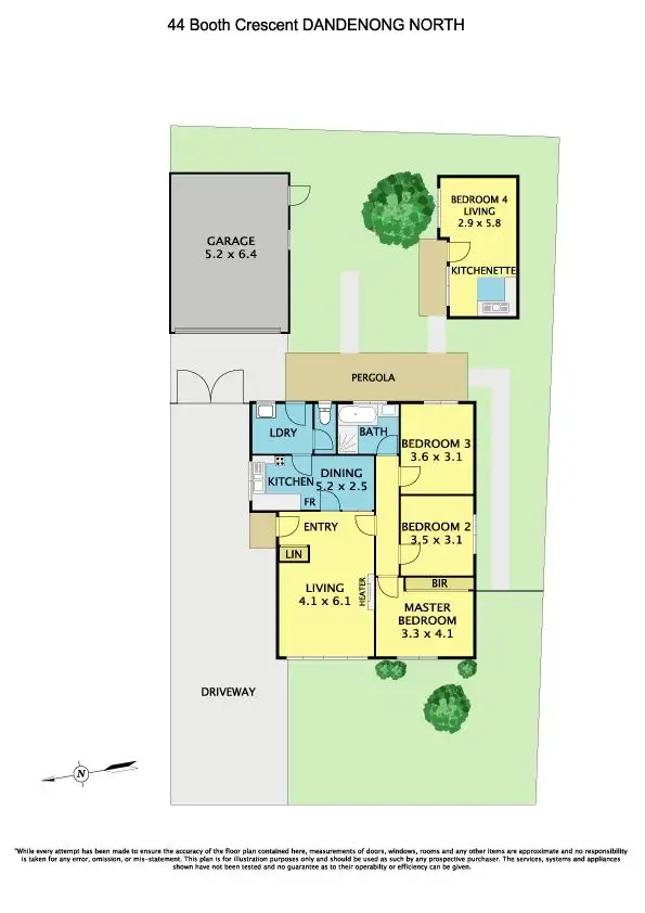 Floorplan of Homely house listing, 44 Booth Crescent, Dandenong North VIC 3175