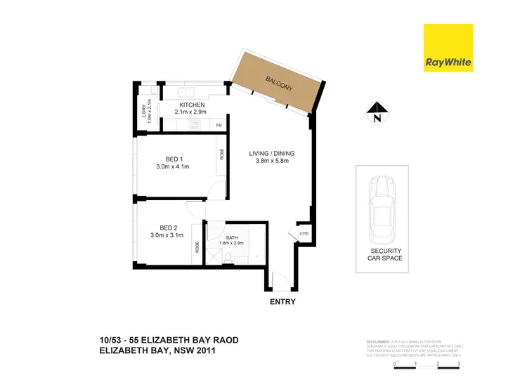 Floorplan of Homely apartment listing, 10/53-55 Elizabeth Bay Road, Elizabeth Bay NSW 2011
