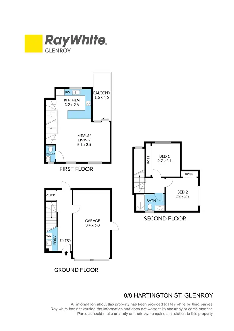 Floorplan of Homely townhouse listing, 8/8 Hartington Street, Glenroy VIC 3046