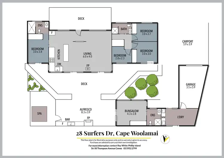 Floorplan of Homely house listing, 28 Surfers Drive, Cape Woolamai VIC 3925