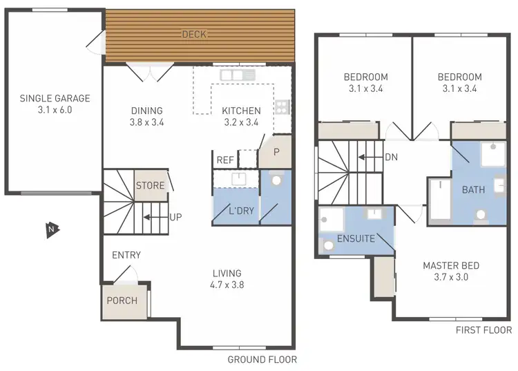 Floorplan of Homely townhouse listing, 2/8-10 Coop Street, Werribee VIC 3030
