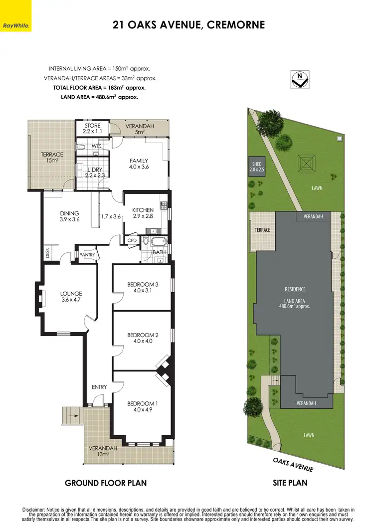 Floorplan of Homely house listing, 21 Oaks Avenue, Cremorne NSW 2090