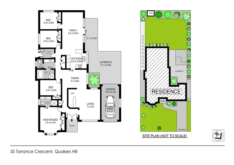 Floorplan of Homely house listing, 55 Torrance Crescent, Quakers Hill NSW 2763