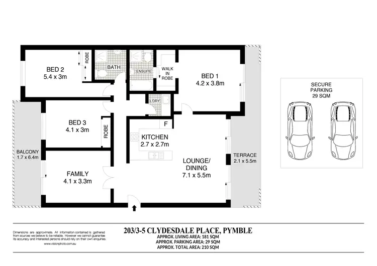 Floorplan of Homely apartment listing, 203/3-5 Clydesdale Place, Pymble NSW 2073