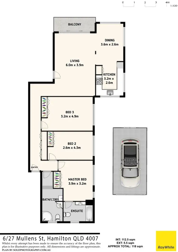 Floorplan of Homely apartment listing, 6/27 Mullens Street, Hamilton QLD 4007