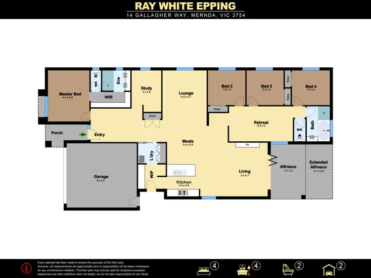 Floorplan of Homely house listing, 14 Gallagher Way, Mernda VIC 3754