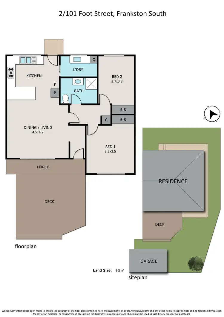 Floorplan of Homely unit listing, 2/101 Foot Street, Frankston South VIC 3199