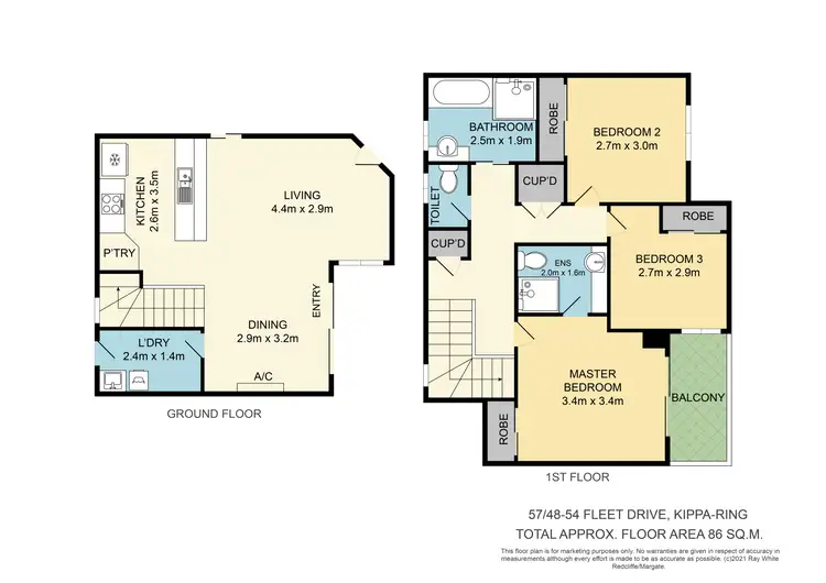 Floorplan of Homely townhouse listing, 57/48-54 Fleet Drive, Kippa-Ring QLD 4021