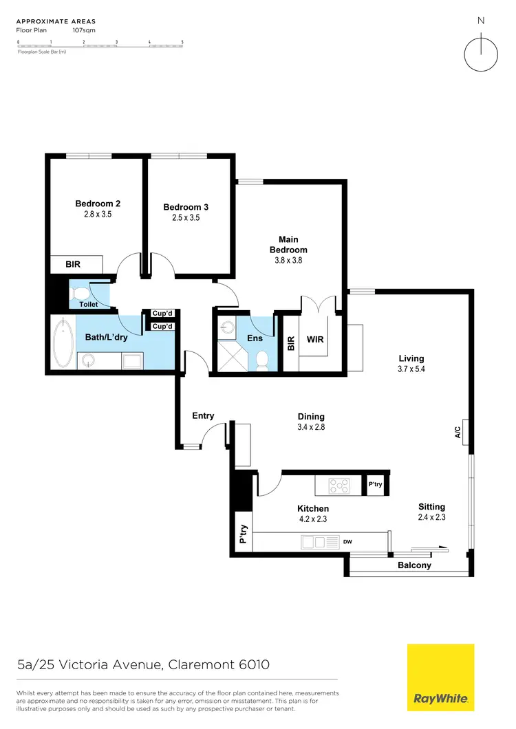 Floorplan of Homely house listing, 5A/25 Victoria Avenue, Claremont WA 6010