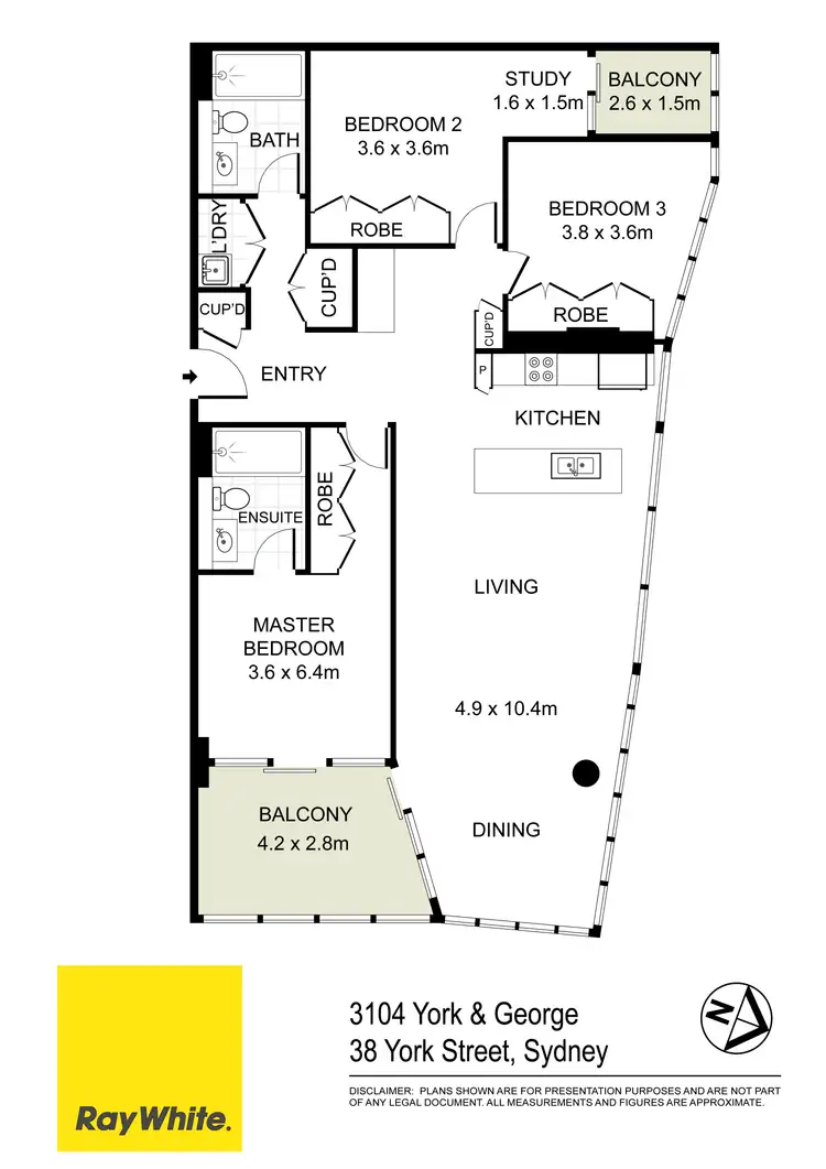 Floorplan of Homely apartment listing, 3104/38 York Street, Sydney NSW 2000