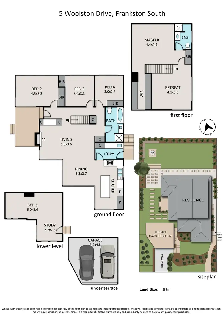Floorplan of Homely house listing, 5 Woolston Drive, Frankston South VIC 3199